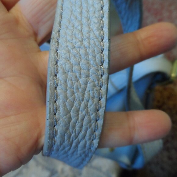 J. Crew Dove Gray Pebbled Leather Messenger Bag - Picture 6 of 16